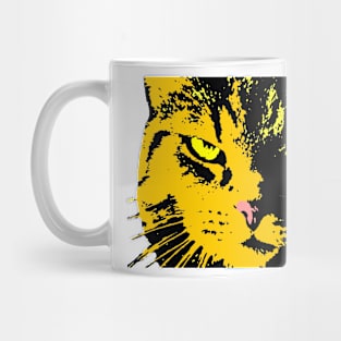 ANGRY CAT POP ART - ORANGE YELLOW BLACK TRASPARENT Mug